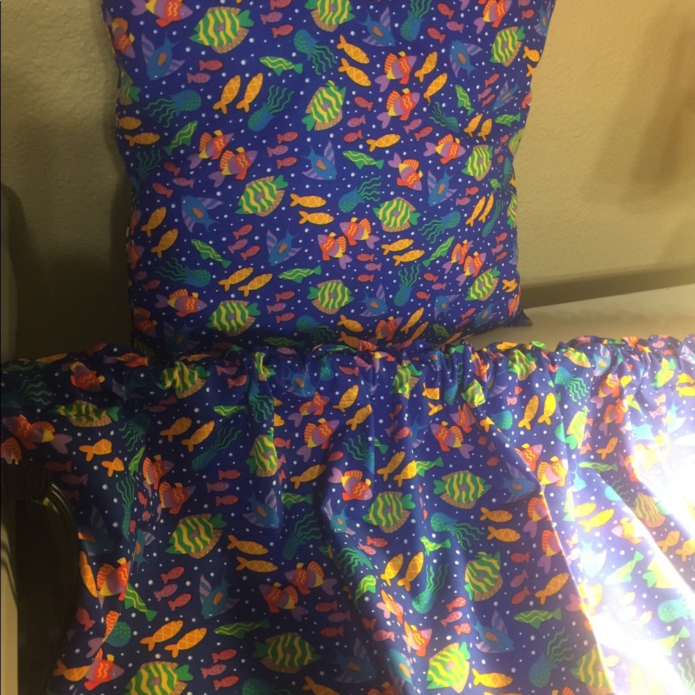 Handcrafted Window Valence/Pillow Set insert included for pillow. Great for kids